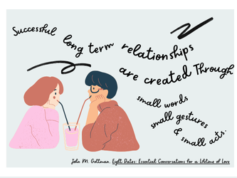 Successful long term relationships are created through small words, small gestures, & small acts. John M Gottman: Eight Dates: Essential Essential Conversations for a Lifetime of Love